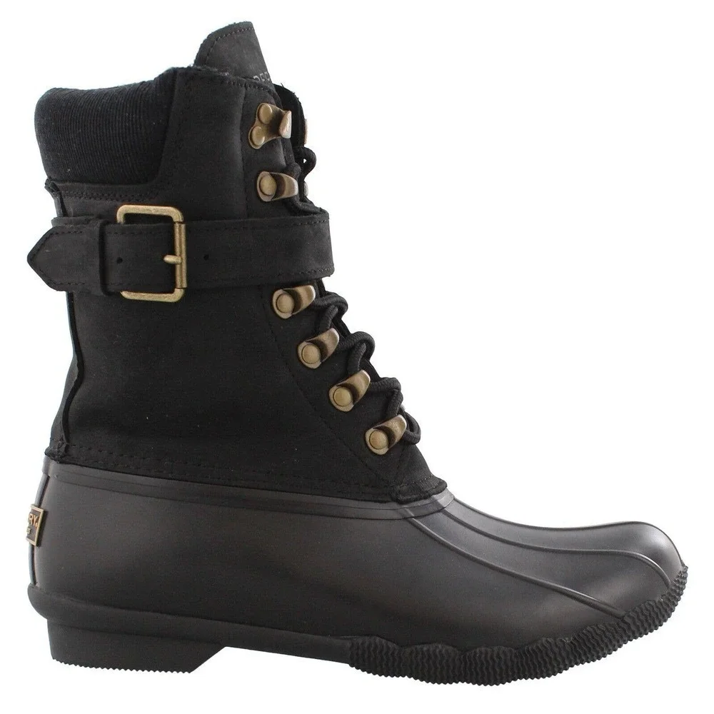 Sperry Shearwater Winter Rain Snow Boots Women's Size 6 Black STS83220